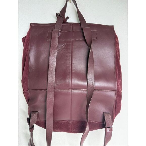 Kiomi Women’s Leather Suede Backpack Burgundy 11” X 10” See Description main image 12